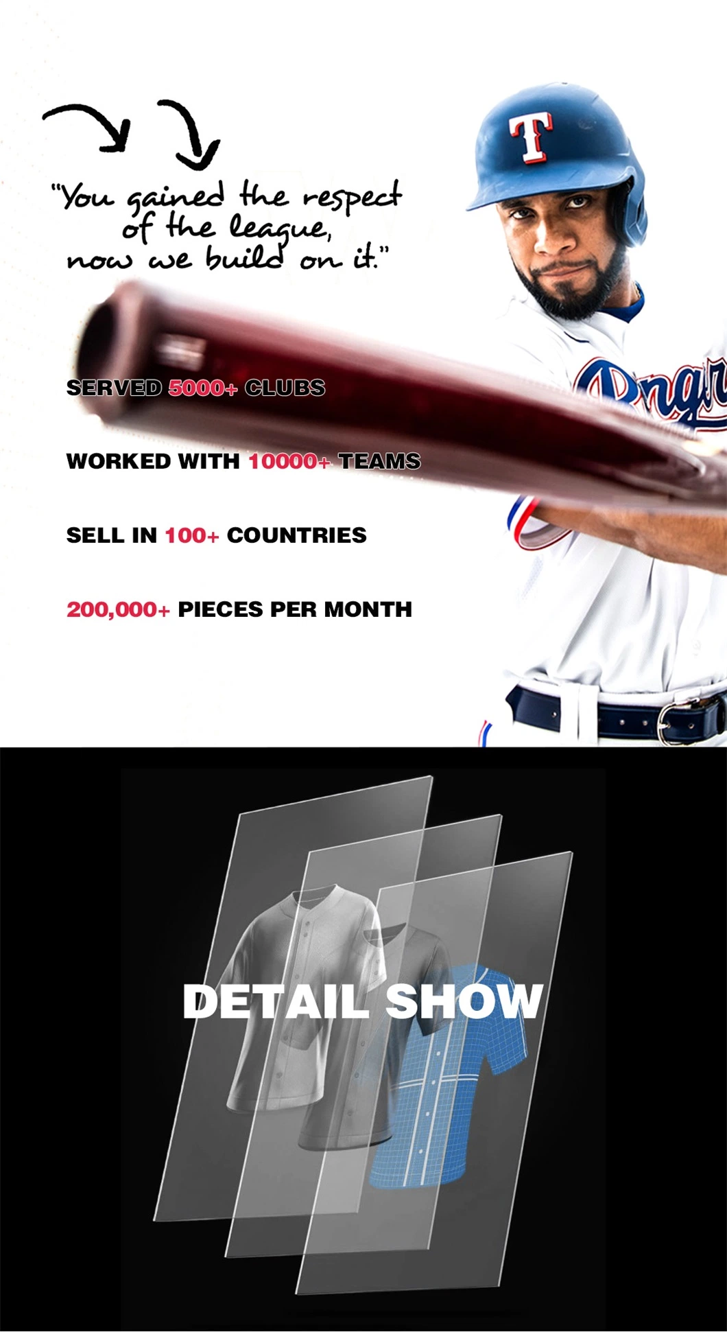 Wholesale High Quality OEM Baseball & Softball Wear for Club