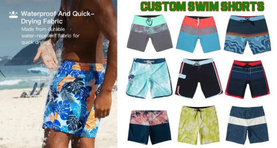Tissu extensible à séchage rapide, nouveau design personnalisé, short de planche de Surf d'été, vêtements de plage