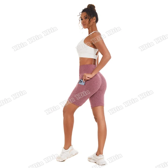 Shorts de Yoga extensibles, vente en gros, collants de poche pour course à pied, Fitness, sport