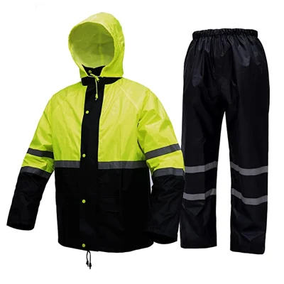 Vêtements de travail de sécurité pour hommes, veste de pluie réfléchissante haute visibilité, manteau de pluie imperméable pour moto